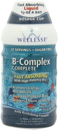 WELLESSE Complete Liquid Vitamin Supplement, B Complex, 16 Ounce