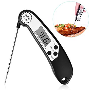 Digital Kitchen Thermometer, Best Instant Cooking OvenThermometers- Waterproof Fast Accurate Electronic Food Thermometer With Collapsible Probe and Backlight functions for Meat,Oil, BBQ,Grill,Steak