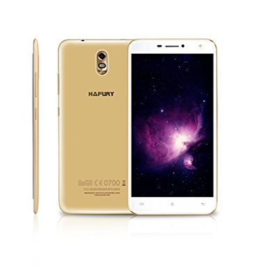 Smartphone,LESHP HAFURY Unlocked 6.0"UMAX Dual SIM Card 2 -16GB ROM 13MP Rear Camera with Android 7.0-(Great Gold)