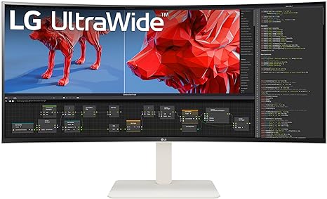 LG 38WR85QC-W 38 inch Curved UltraWide WQHD Nano IPS VESADisplayHDR 600 144Hz 1ms USB Type-C 90W Computer Monitor NVIDIA G-SYNC AMD FreeSync Premium Pro HDMI DisplayPort Tilt/Height/Swivel Stand White