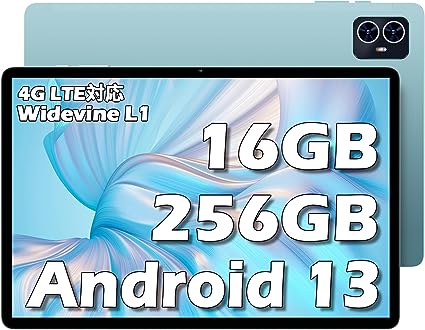 Android 13 タブレット 10インチ、TECLAST M50 Pro タブレット 16GB LPDDR4 (8 8拡張)  256GB ROM 1TB 拡張、2.0GHz 8コアCPU T616 アンドロイド13 タブレット、SIMフリー タブレット PC 4G LTE、解像度 1920*1200 FHD IPSディスプレイ、Widevine L1対応 GMS認証 13MP/5MP AIカメラ 6000mAh Type-C充電 児童守護 Bluetooth5.0 GPS WiFi 2.4G/5G 無線投影 顔認識 OTG対応 3.5mmヘッドホン端子 日本語取扱説明書付き