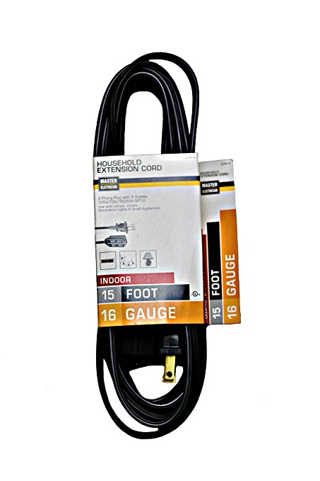 ME, 15-Feet Cube Tap Extension Cord, Black