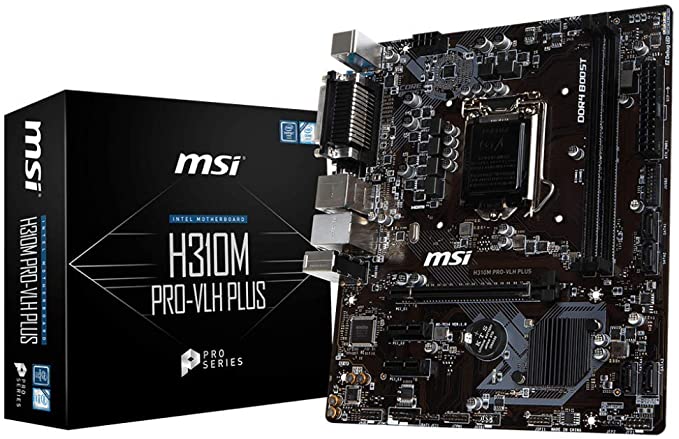 MSI ProSeries Intel Coffee Lake H310 LGA 1151 DDR4 HDMI Onboard Graphics Micro ATX Motherboard (H310M PRO-VLH Plus)