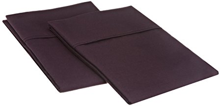 1500 Series 100% Brushed Microfiber Standard Pillowcase Set Solid, Plum - Super Soft and Wrinkle Resistant