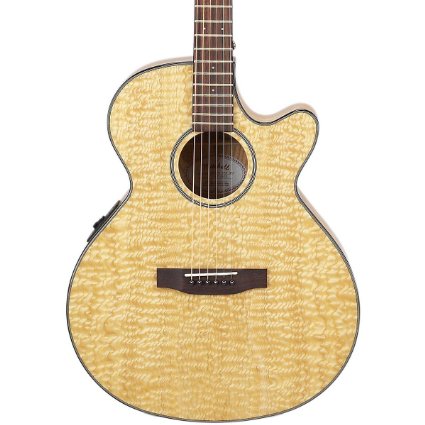 Mitchell MX400 Xotix Series Acoustic-Electric Guitar Natural Quilted Ash Burl
