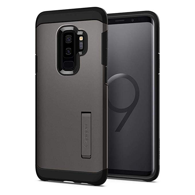 Galaxy S9 Plus Case Spigen Tough Armor with Kickstand - Reinforced Kickstand and Heavy Duty Protection and Air Cushion Technology for Samsung Galaxy S9 Plus (2018) - Gunmetal