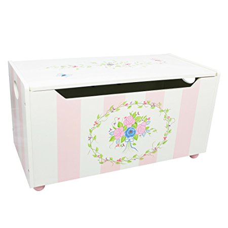 Fantasy Fields - Bouquet Thematic Kids Wooden Toy Chest with Safety Hinges | Imagination Inspiring Hand Crafted & Hand Painted Details   Non-Toxic, Lead Free Water-based Paint