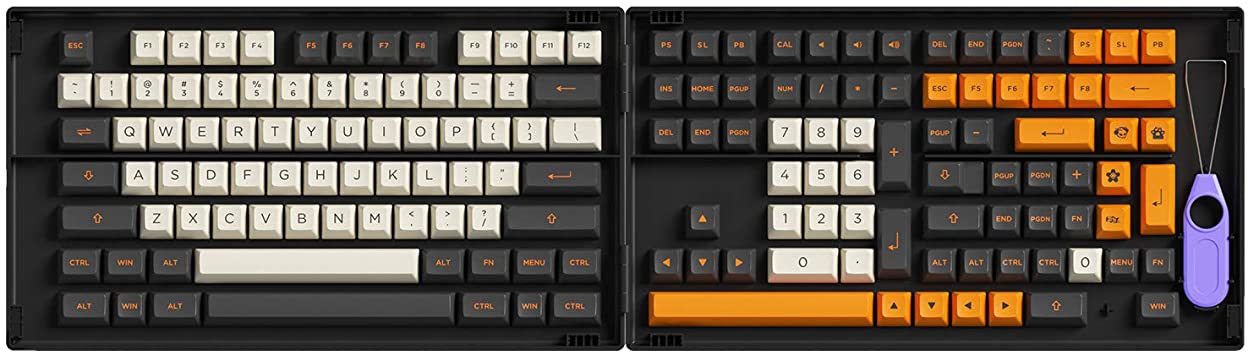 Akko Carbon Retro 158-Key ASA Profile PBT Double-Shot Full Keycap Set for Mechanical Keyboards with Collection Box