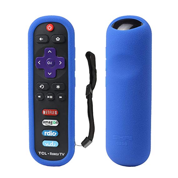 TCL Roku RC280 Remote Case SIKAI Silicone Shockproof Protective Cover For Roku 3600R/TCL Roku RC280 TV Remote [RoHS Tested Material] Skin-Friendly Anti-Lost With Remote Loop (Blue)
