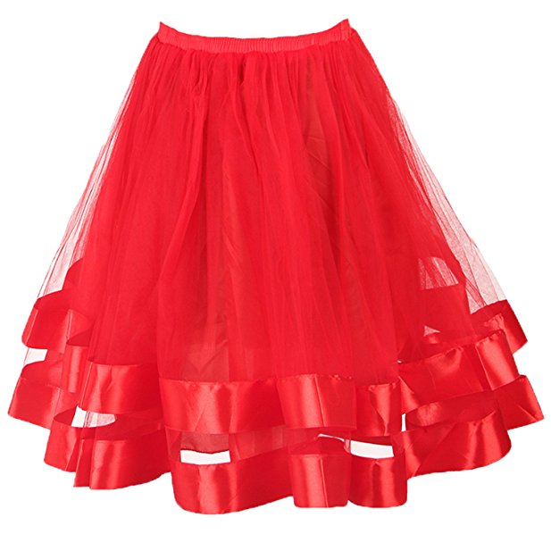 Topdress Women's 1950s Tutu Short Petticoat Skirt Crinoline Underskirt Slip