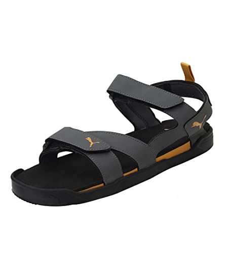 Puma mens Prime Idp Iron Gate-sunflower-puma Black Outdoor Sandals