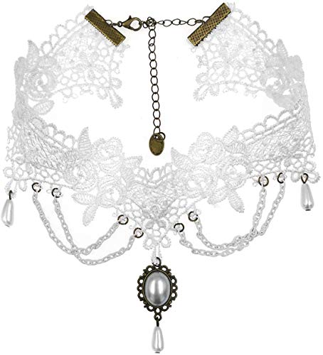 Eternity J. Vintage Lace Gothic Style Tassel Pendant Choker Victorian Palace Princess Lolita Necklace Bracelet