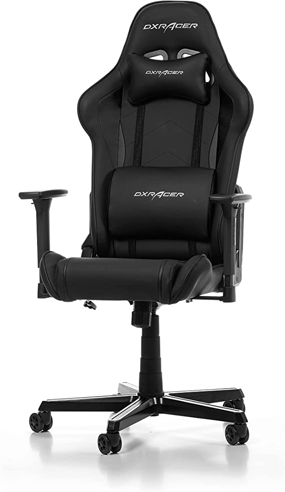 DXRacer Gaming Chair, Faux Leather, Black, Up to 185 cm