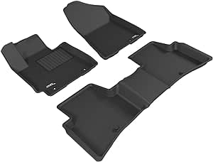 3D MAXpider - L1HY06601509 Hyundai Tucson 2016-2018 Custom Fit All-Weather Car Floor Mats Liners, Kagu Series (1st & 2nd Row, Black)