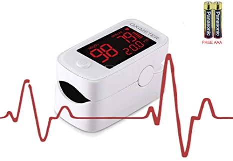 Prompt Shipping from USA! Crush Athletica Finger Pulse Oximeter - Blood Oxygen Saturation Monitor - FDA Approved - Free AAA Panasonic Batteries Included