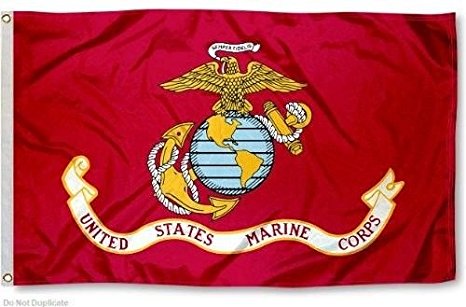 G128 - U.S. Marines USMC 3ftx5ft 3x5 3'x5' Double Sided 2ply Embroidered Heavy Duty Brass Grommets 210D Quality Oxford Nylon (3X5 FT, U.S. Marine Corps Military Flag) ****!!READ THE WARNING!!****