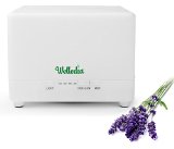 Welledia Effusion Ultrasonic Aroma Diffuser  Humidifier 700 ml - Color Changing LED Light - 360 Rotation Mist Output - Works for 10 Hours - Advanced Ultrasonic Technology for Essential Oil Diffusion - Whisper-quiet Operation - Indludes Aromatherapy Diffuser AC Plug Measuring Cup Manual Booklet Also Free Bonus Cleaning Brush and Essential Oil Glass Dropper