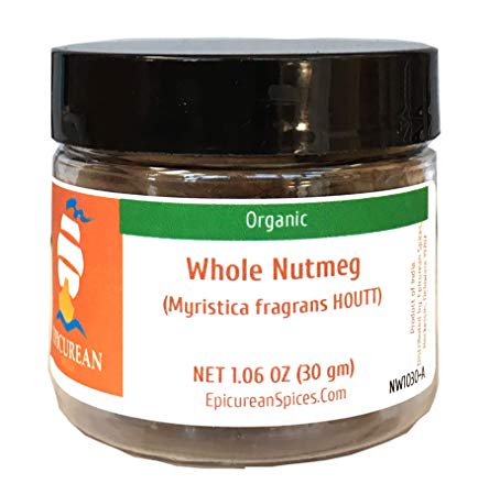 Epicurean Spices Organic Nutmeg, Whole, 1.06 Oz