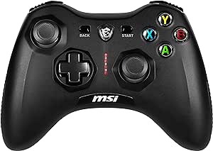 MSI FORCE GC30 V2 Manette de Jeu Gamepad PC Sans Fil- 2.4 GHz, Batterie Li-ion 600 mAh, Croix Directionnelle Interchangeable, Double Moteur de Vibration, USB 2.0 - Filaire/Sans Fil