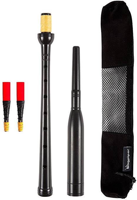 Frazer Warnock Standard Bagpipe Practice Chanter for Scottish Highland Bagpipes, 2 Quality Reeds, Breathable Case and Reed Tube Bundle