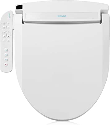 Brondell LT89 Swash Electronic Bidet Seat LT89, Fits Round Toilets, White – Side Arm Control, Warm Water, Strong Wash Mode, Stainless-Steel Nozzle, Nightlight and Easy Installation, LT89