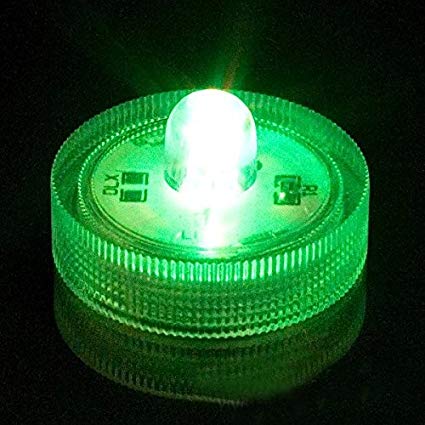 SunbowStar 12PCS Submersible Battery LED Lights White Wedding Tea Lights Green