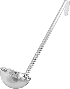 Winco Prime One Piece Stainless Steel Ladle, NSF Listed, 8 Ounce