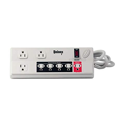 Uninex Power Managed 8 Outlet 6ft Energy Controlled Surge Protector, Eliminates Standby Idle Electricity Usage