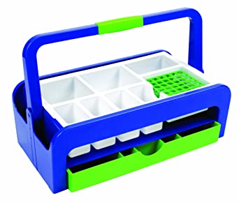 Phlebotomy Tray Kit with Drawer and Two Disposable Inserts, Soft Rubber Folding Handle, Lightweight, Tube Rack Included