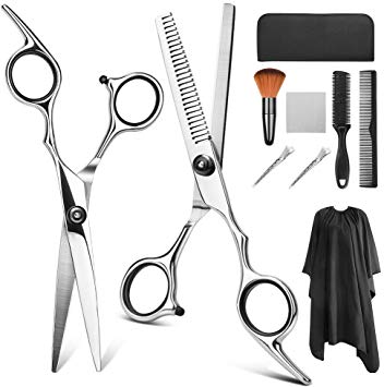Hair Cutting Scissors Set, YBLNTEK 9 Pcs Professional Hairdressing Scissors Barber Thinning Scissors Hair Cutting Shears Kit for Barber Salon and Home