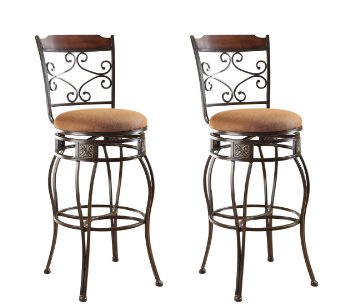 ACME 96045 Set of 2 Tavio Swivel Bar Chair, 29-Inch