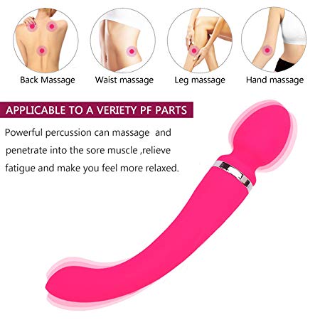 Intelligent Sensing Wireless Safe Silicone Wand Massager-10 Powerful Speed Mode by Dual Motors-USB Rechargable,100% Waterproof- Enable to Massage Various Part of Body.