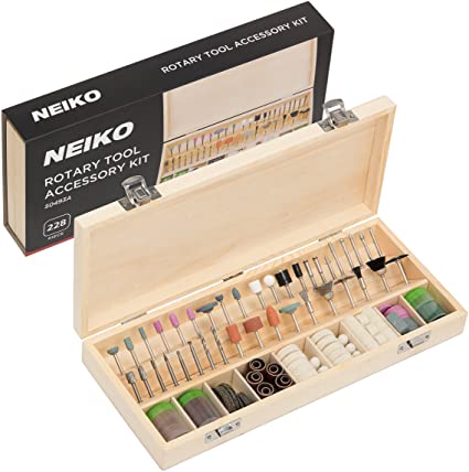 NEIKO 50493A Rotary Tool Accessory Kit | 228 Piece | 1/8” Shank Accessories