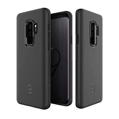 Samsung Galaxy S9 Plus Case, Patchworks [Level ITG Series in Black] One Piece TPU PC Hybrid Dual Material Matte Finish Side Grip with Added Air Pocket and Drop Tested Hard Case for Galaxy S9 Plus