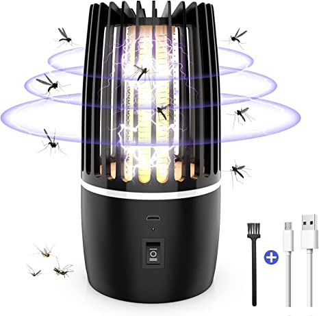 2000mAh Bug Zapper, Mosquito Zapper with LED Light, Mosquito Killer Indoor Outdoor, Electric Bug Zapper Rechargeable Mosquito Repellent for Patios Gardens Fly Zapper Pest Control Mosquito Trap