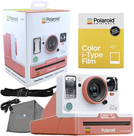Polaroid Coral OneStep2 Viewfinder VF i-Type Camera 9018 Bundle with a Color i-Type Film Pack 4668 (8 Instant Photos) and a Lumintrail Cleaning Cloth