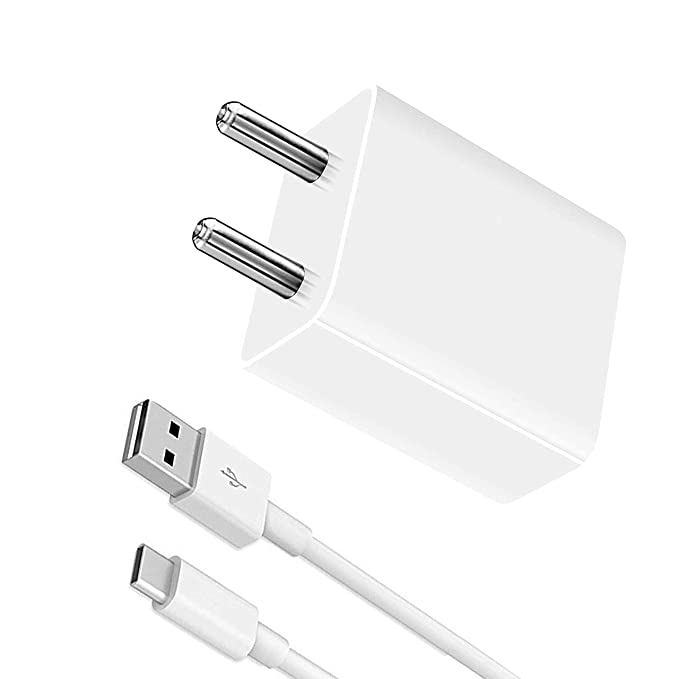 ECOM Fast 2.4A Type-C Charger 10w CHARGER For Samsung Galaxy M30 Original Type C Charger Fast Adapter Wall Charger | Mobile Charger | Fast Charger | Android Charger with 1 Meter USB Type C Charging Data Cable (3.1 Amp, White)