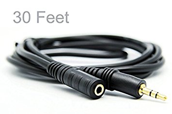 Ruiling 10M 30 Feet 3.5mm Jack Audio Stereo Earphone M/F Extension Cable Cord Male to Female