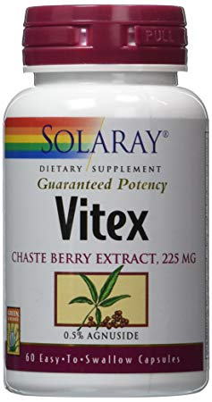 Solaray Vitex Chaste Berry Extract 225mg Capsules, 60 Count