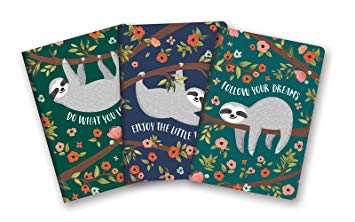Studio Oh! Notebook Trio with 3 Coordinating Designs Available in 12 Different Assortments, The Sloth Life