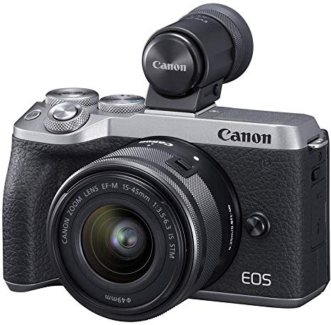 Canon USA EOS M6 Mark II Mirrorless Camera, (Silver) Ef-M 15-45mm F/3.5-6.3 is STM   Evf Kit