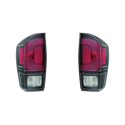 Toyota Tacoma 2016-2017 Tail Light Assembly Black Bezel Pair TRD Style (NSF Certified) TO2800201, TO2801201