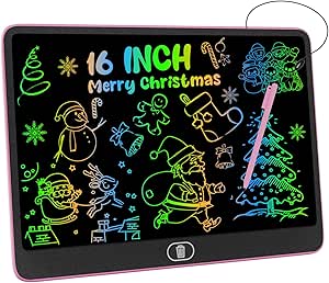 16 Inch LCD Writing Tablet for Kids [Upgraded], Electight Colorful Doodle Board, Eye Protection Drawing Tablet with High Brightness, Birthday Gift & Trip Toy for 3-8 Years Old Boys and Girls (Pink)