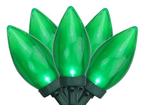Northlight Set of 25 Green LED C9 Christmas Lights - Green Wire