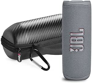 JBL FLIP 6 Waterproof Portable Speaker Bundle with gSport Carbon Fiber Case (Gray)