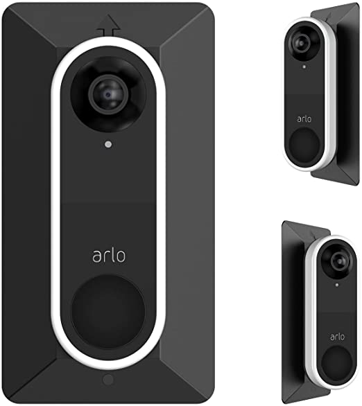 HOLACA Wall Plate Come with L35°/R35 ° Wedge For Arlo Video Doorbell, Compatible With Arlo Doorbell Plastic Material Adjustment Mounting Wall plate Wedge Kit (Black)
