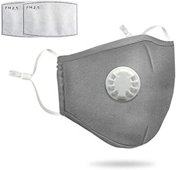 N95 Anti Air Dust and Smoke Pollution Mask Washable PM2.5 Masks with Adjustable Straps, Air Filter Mask for Pollution Smoke Allergy Mask for Women Man Black (Gray)
