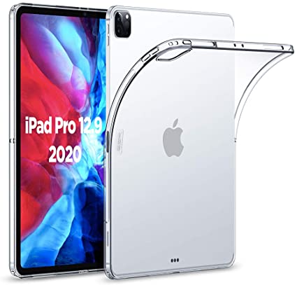 ESR Rebound Soft Shell Case for iPad Pro 12.9" 2020, Clear TPU Back Cover, Supports Apple Pencil Wireless Slim-Fit Shell Case, for iPad Pro 12.9" 4th Generation, Transparent