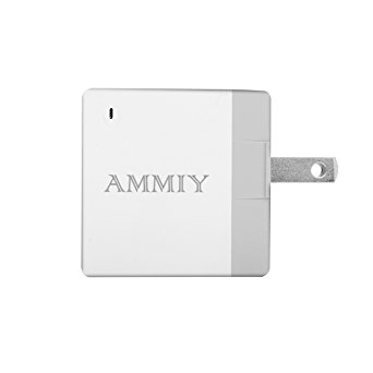 Ammiy 18W Single Port USB Wall Charger Fast Charger with Quick Charge 2.0(Qualcomm Certified); Includes a 3.3ft Quick Charge Micro USB Cable; for Samsung Galaxy S6, S6 Edge and more (white)