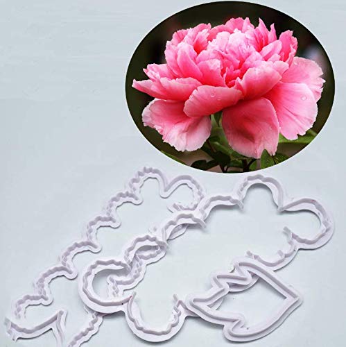 Cake Decorating Flowers Molds Peony Fondant Cutters Set Sugarcraft Modeling Tools Kit for Cake Decoration Cookie Cutters, Set of 3